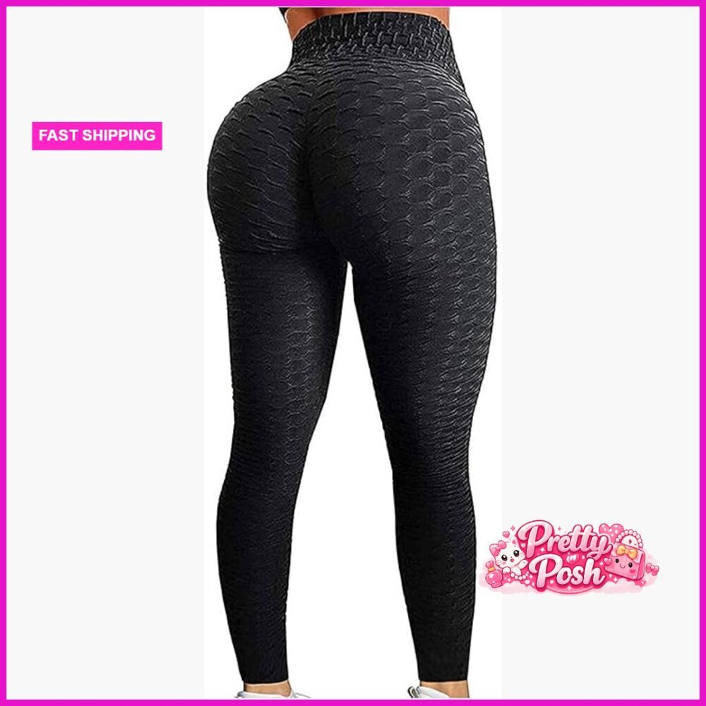 Polyester Blend High Waisted Leggings with Scrunch Butt Design for Yoga